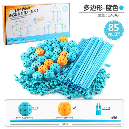 Kids DIY Building Castle Tent Toy with Blocks Game House