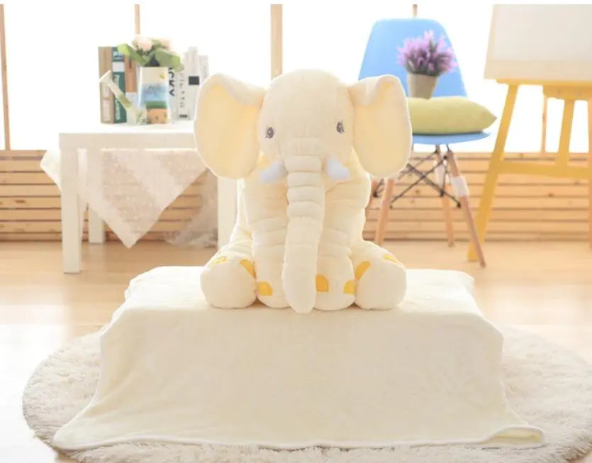 Cartoon Elephant Plush Toy and Baby Pillow