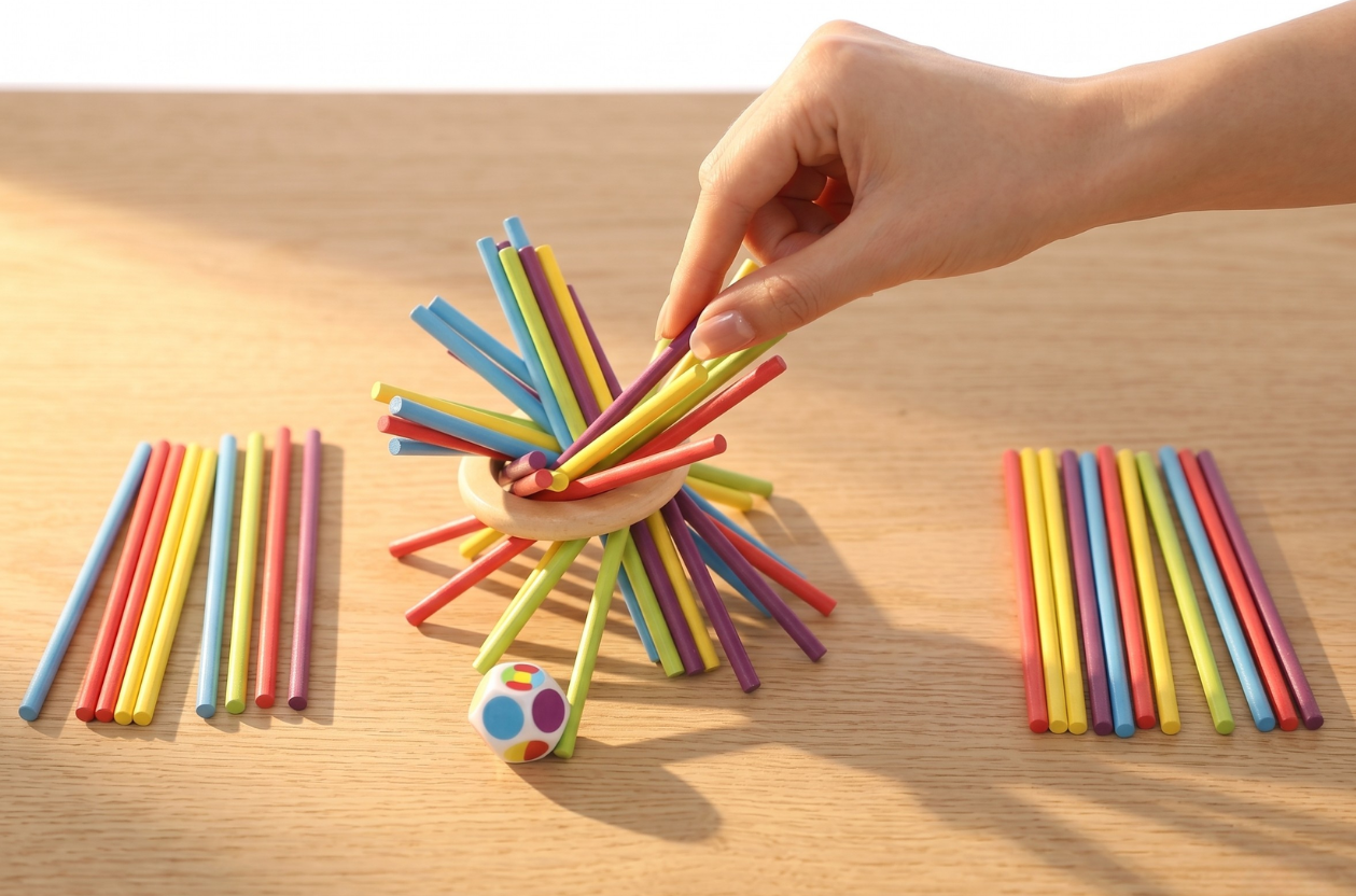 rainbow-stick-tower-wooden-ball-drop-toy_5 - counting principles introduction to toddlers and pre schoolers
