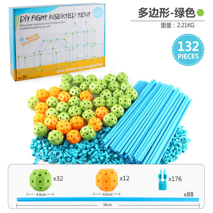 Kids DIY Building Castle Tent Toy with Blocks Game House