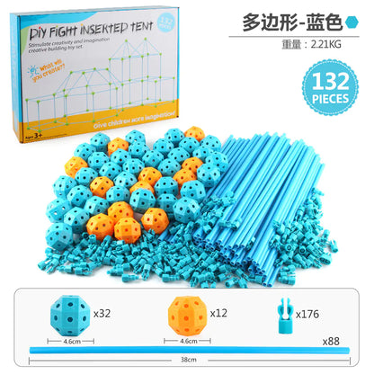 Kids DIY Building Castle Tent Toy with Blocks Game House