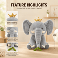 Soft elephant plush toy, cute 25 cm stuffed animal gift, view 2