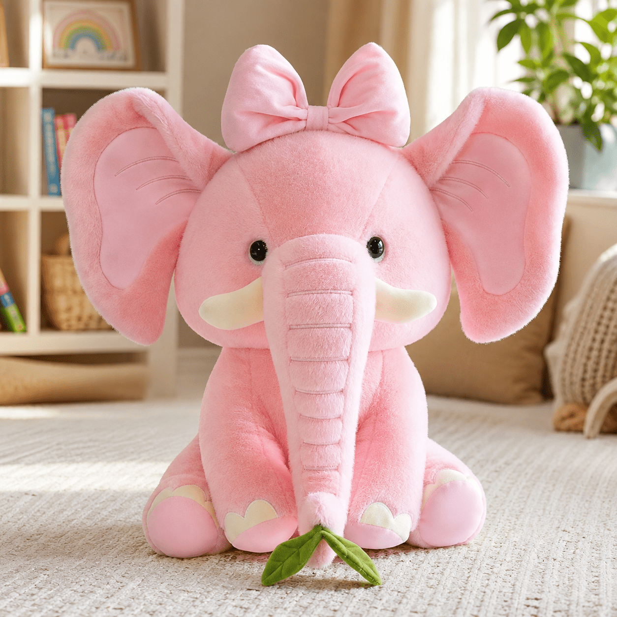 Soft elephant plush toy, cute 25 cm stuffed animal gift, view 6