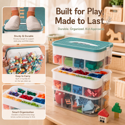 SortNest Stackable Toy Storage Organizer Box