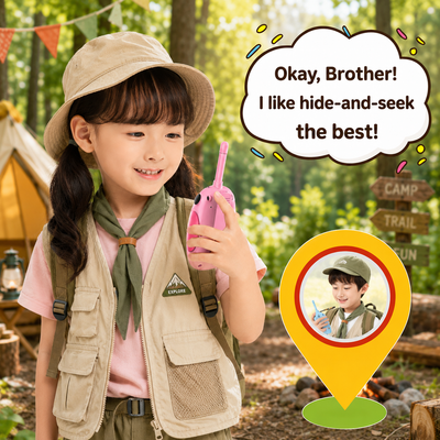 ExplorerTalk Kids Walkie Talkies Rechargeable 22 Channel Radio Set