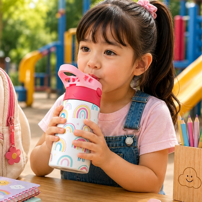 Kids Insulated Flip Straw Thermos – 350ml Stainless Steel