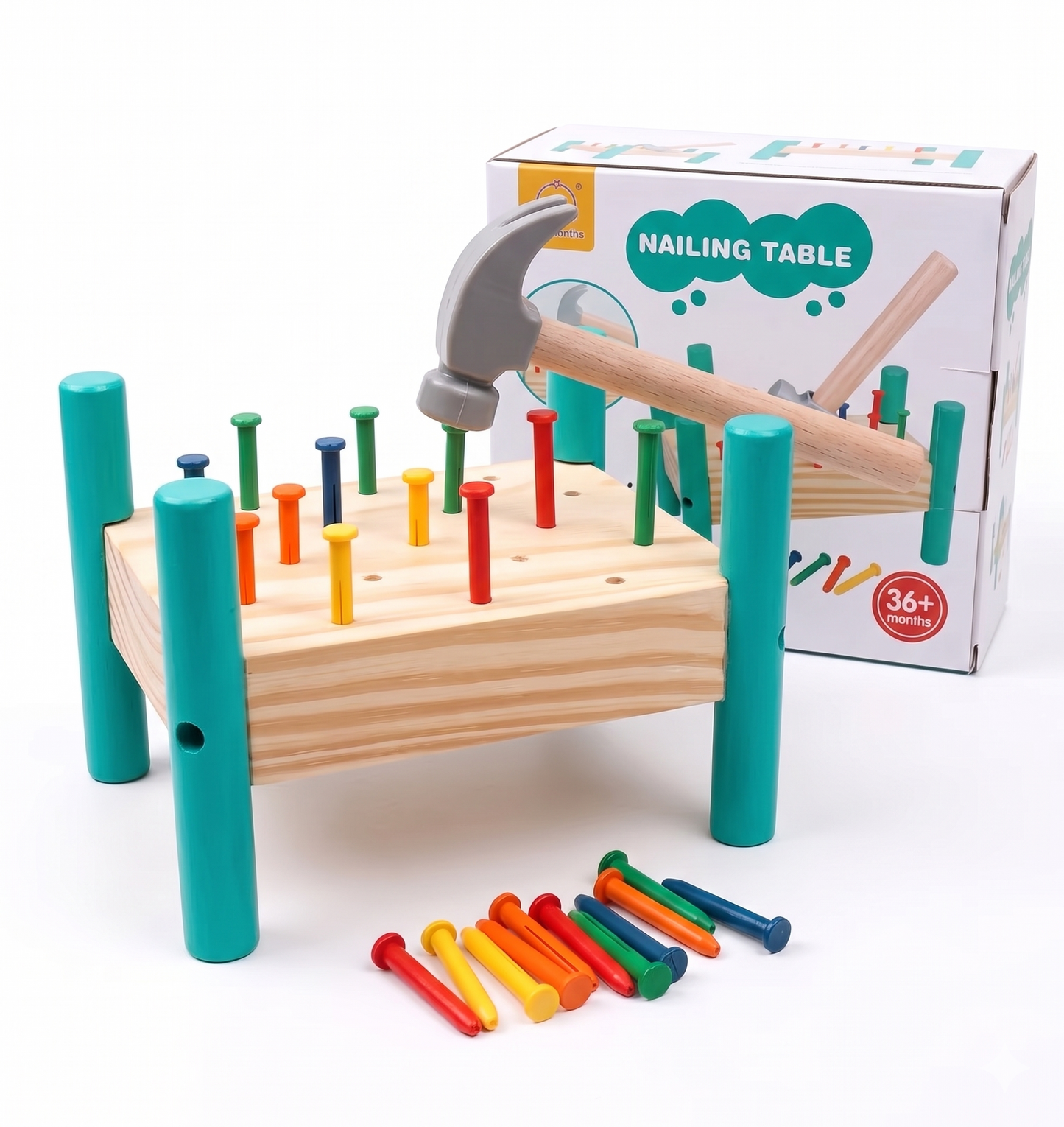 Wooden Montessori Nail Hammering Toy for Toddlers