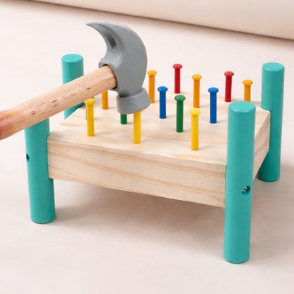 Wooden Montessori Nail Hammering Toy for Toddlers
