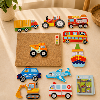 Wooden Hammer & Nail Cork Board Puzzle